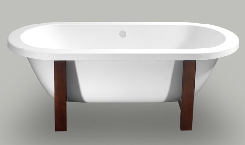 Clarence double ended flat top bath on wooden frame. 1800mm. technical image