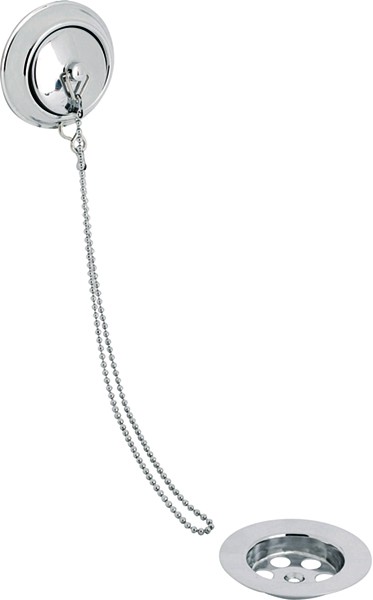 Retainer Bath Waste With Plug & Chain (Chrome). technical image