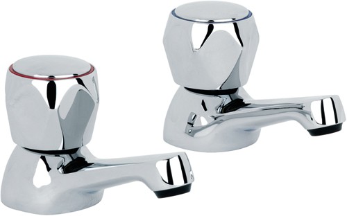 Basin Taps (Pair, Chrome). technical image