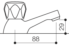 Basin Taps (Pair, Chrome). technical image
