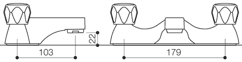 Bath Filler Tap (Chrome). technical image