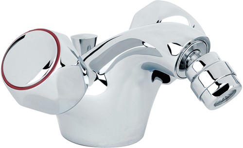 Mono Bidet Mixer Tap With Pop Up Waste (Chrome). technical image