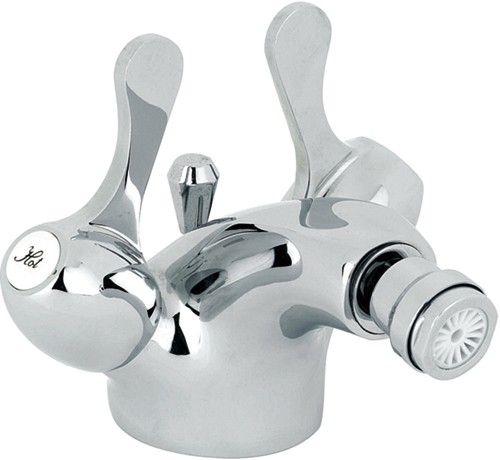 Mono Bidet Mixer Tap With Lever Handles & Pop Up Waste. technical image
