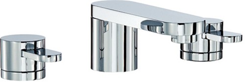 3 Tap Hole Bath Filler Tap (Chrome). technical image