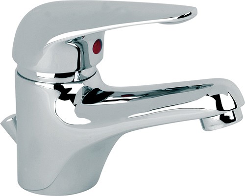 Mono Basin Mixer Tap With Pop Up Waste (Chrome). technical image