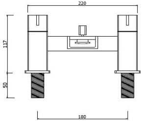 Waterfall Basin & Bath Shower Mixer Tap Set (Free Shower Kit). technical image