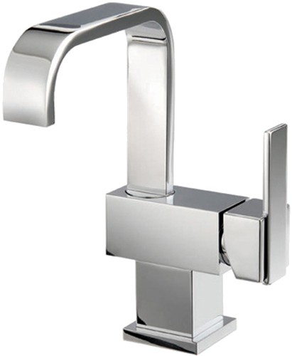 Mono Basin Mixer Tap With Click-Clack Waste (Chrome). technical image