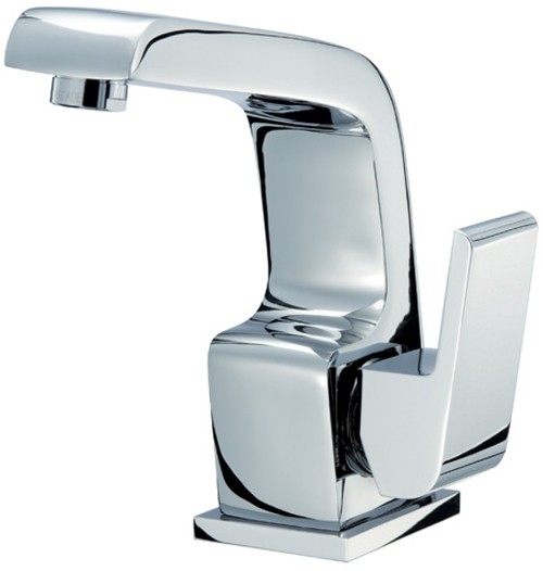 Mono Basin Mixer Tap With Click-Clack Waste (Chrome). technical image