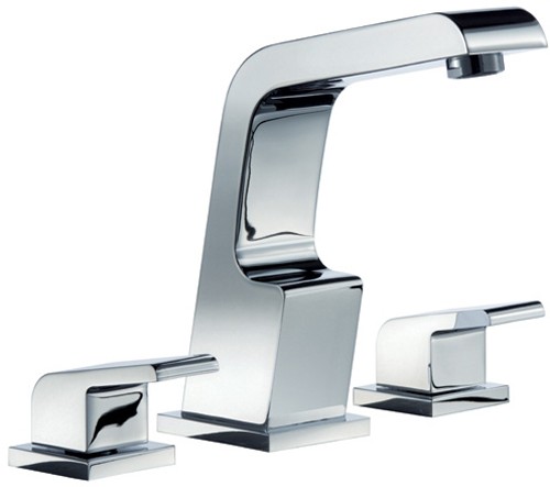 3 Tap Hole Bath Filler Tap (Chrome). technical image