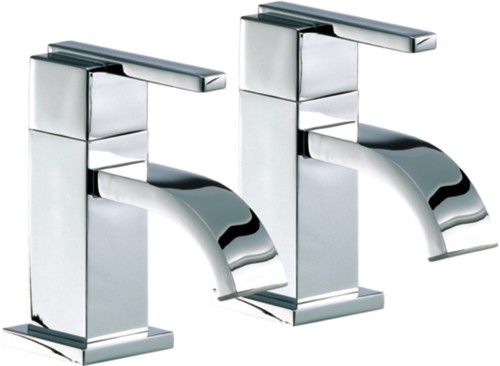 Basin Taps (Pair, Chrome). technical image