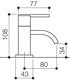 Basin Taps (Pair, Chrome). technical image