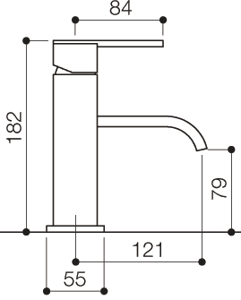 Mono Basin Mixer Tap (Chrome). technical image