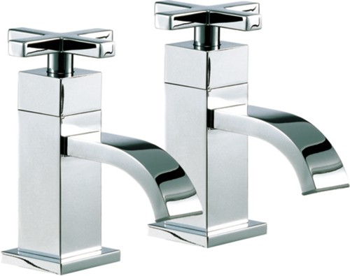 Basin Taps (Pair, Chrome). technical image