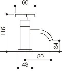 Basin Taps (Pair, Chrome). technical image