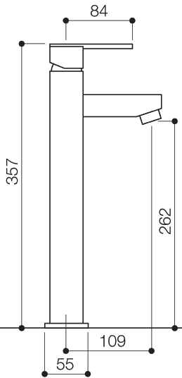 Basin Mixer Tap, Freestanding, 357mm High. technical image