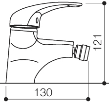 Mono Bidet Mixer Tap With Pop Up Waste (Chrome). technical image