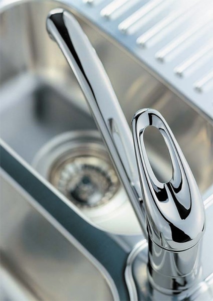 Modena Monoblock Kitchen Tap With Swivel Spout (Chrome). technical image