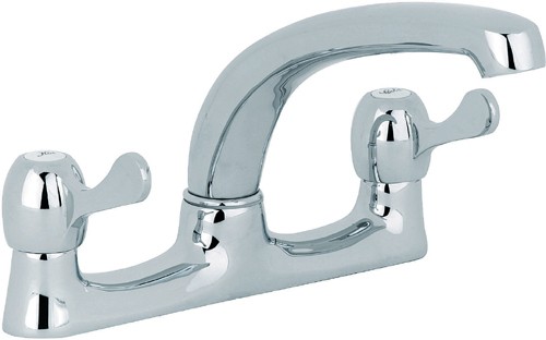 Alpha Lever Deck Sink Mixer Tap With Swivel Spout (Chrome). technical image