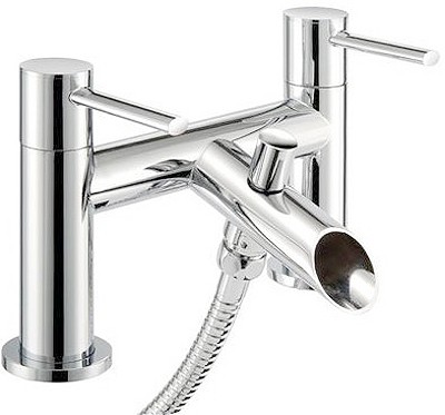 Bath Shower Mixer Tap With Shower Kit (Chrome). technical image