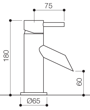 Mono Basin Mixer Tap With Pop-Up Waste (Chrome). technical image