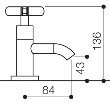 Basin Taps (Pair, Chrome). technical image