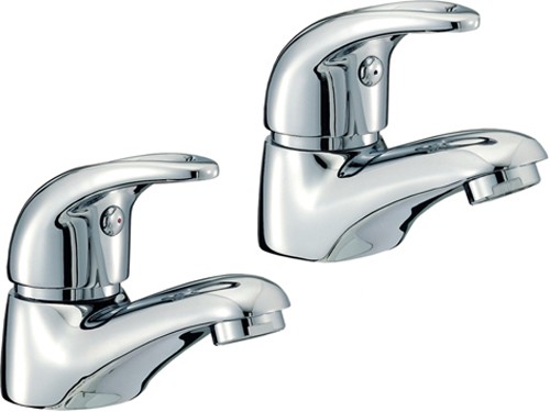 Basin Taps (Pair, Chrome). technical image