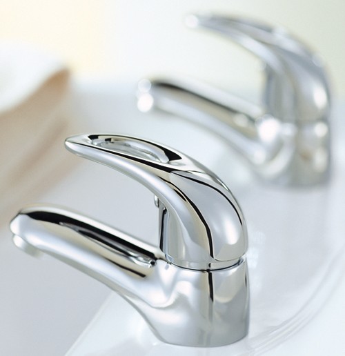 Basin Taps (Pair, Chrome). technical image