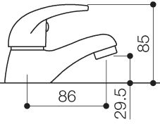 Basin Taps (Pair, Chrome). technical image