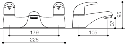 Bath Filler Tap (Chrome). technical image