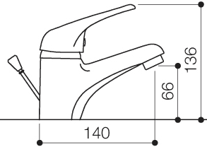 Mono Basin Mixer Tap With Pop Up Waste (Chrome). technical image
