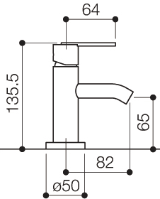 Basin Taps (Pair, Chrome). technical image