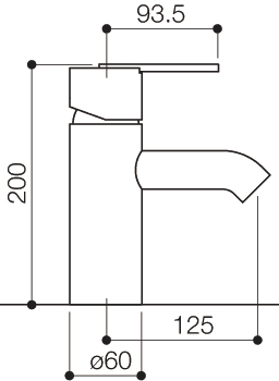 One Tap Hole Bath Filler Tap (Chrome). technical image