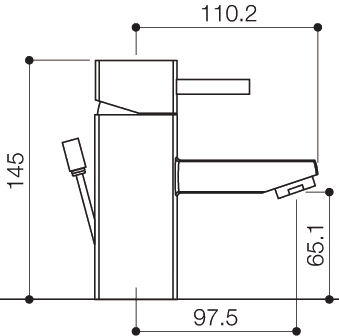 Mono Basin Mixer Tap (Chrome). technical image