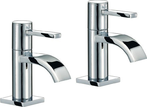 Basin Taps (Pair, Chrome). technical image