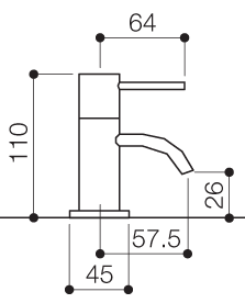 Basin Taps (Pair, Chrome). technical image