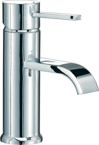 Mono Basin Mixer Tap With Pop-Up Waste (Chrome). technical image