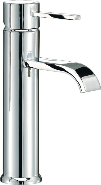 Basin Mixer Tap, Freestanding, 232mm High (Chrome). technical image