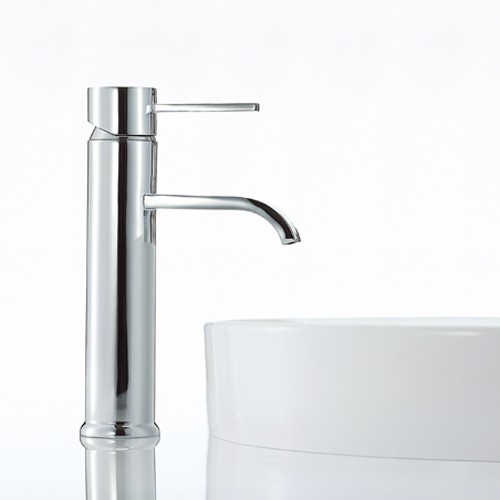 Basin Mixer Tap, Freestanding, 232mm High (Chrome). technical image