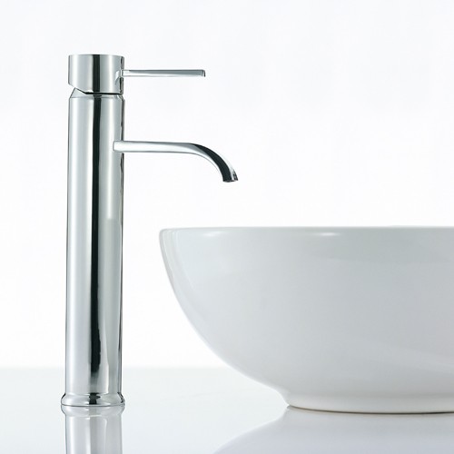 Basin Mixer Tap, Freestanding, 292mm High (Chrome). technical image