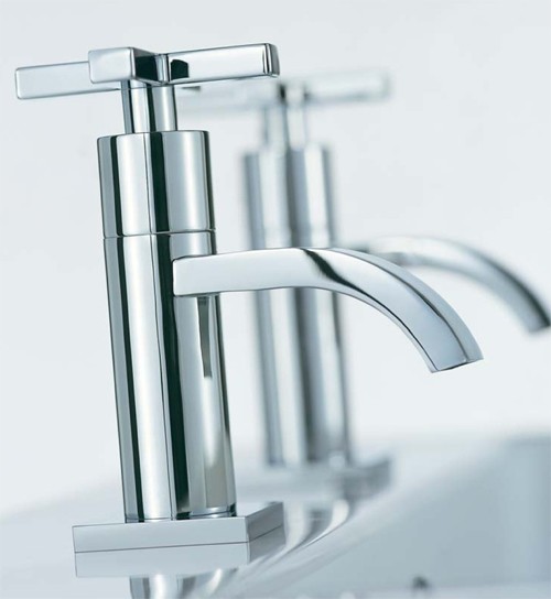 Basin Taps (Pair, Chrome). technical image