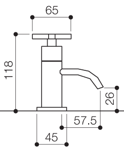 Basin Taps (Pair, Chrome). technical image