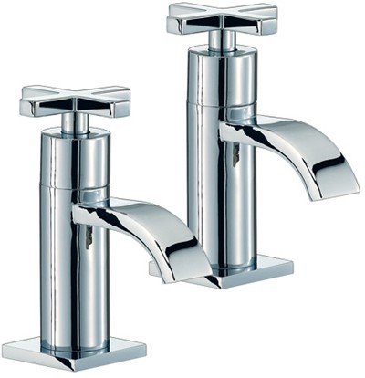 Bath Taps (Pair, Chrome). technical image