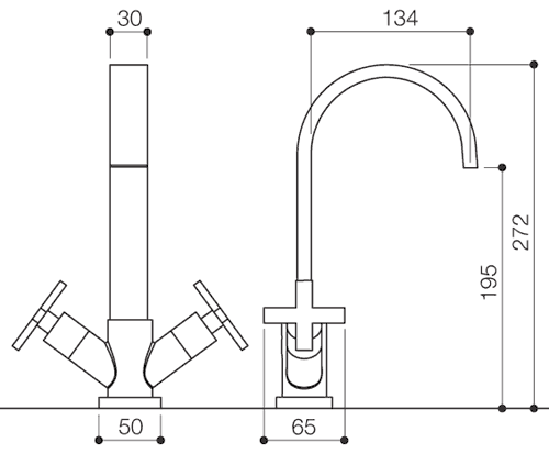 Mono Basin Mixer Tap With Pop-Up Waste (Chrome). technical image