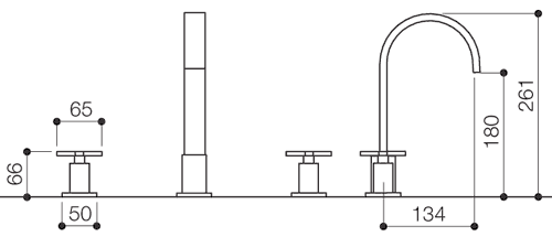 3 Tap Hole Basin Mixer Tap With Pop-Up Waste (Chrome). technical image