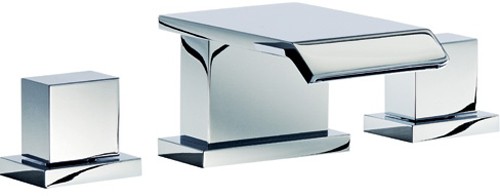 3 Tap Hole Bath Filler Tap (Chrome). technical image