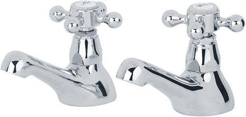 Basin Taps (Pair, Chrome). technical image