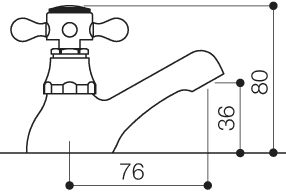 Basin Taps (Pair, Chrome). technical image