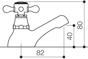 Bath Taps (Pair, Chrome). technical image