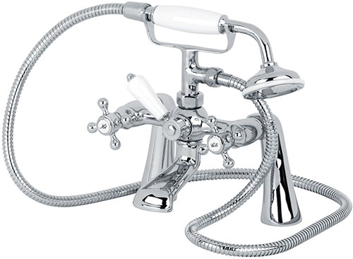 Bath Shower Mixer Tap With Shower Kit (Chrome). technical image