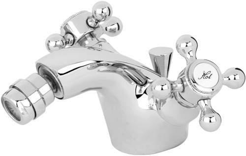 Mono Bidet Mixer Tap With Pop Up Waste (Chrome). technical image